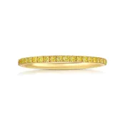 0.42ctw Fancy Yellow Round Diamond 3/4 Way Around Band