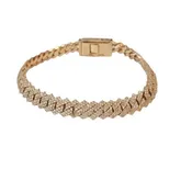 10k Rose Gold Diamond Cuban Link Bracelet