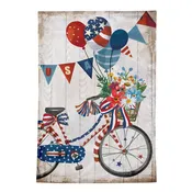 Red, White, & Bloom Bicycle Moire House Flag