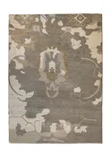 Oriental Rug Indian Handmade Area Modern 3'8"x5'1" (4x5) Whites/Beige Abstract Design #A36611