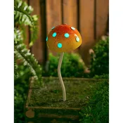12.5"H Glow in the Dark Mushroom Plant Pick, Yellow