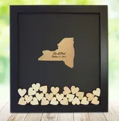 Drop Box Guest Book Frame with New York Wooden Insert