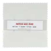 American Made Brand Cotton Solids Misty Gray Charm Pack