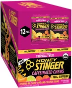 Honey Stinger High Caffeinated Energy Chews - Tropical Twist, Box of 12 Packets