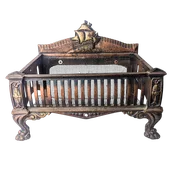 Antique Art Deco Cast Iron Fireplace Insert