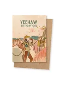 YeeHaw Birthday Girl Cowgirl Western Birthday Card