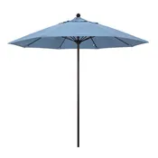 Air Blue 9' Patio Umbrella Bronze Pole, Sunbrella Canopy