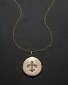 Antique 1800s 14k Gold Fill & Paste Crystal Fleur de Lis Locket Necklace