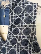 Classic Navy Textured Sleeveless Shift Dress