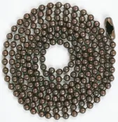 Beaded Lamp Chain With Connector, #6, Rustic Bronze, 3-Ft.