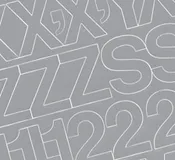 1/2″ Silver Medium (Helvetica) Vinyl Letters/Numbers Set