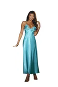Charmeuse Scalloped Lace Gown Robe, Teal