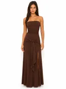 Ruched Strapless Maxi Dress