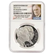 2015-W Roosevelt Dime PF70 Ultra Cameo NGC FDR March of Dimes