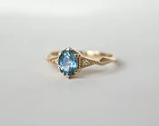 Cassiopeia Ring with Blue Sapphire  | 14k Yellow Gold | One of a Kind — TYTIN