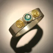 Circle of Life Ring, Green Topaz