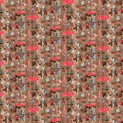 Vintage Whisper from Santa by Studio E Fabrics  VINTAGE TOYS/BROWN