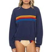 5 Stripe Relaxed Crew Sweatshirt in Navy