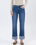 Benefactor High Rise Cuffed Straight Jeans
