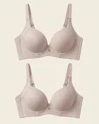 2-Pack High Profile Back Smoothing Bras with Soft Full Coverage Cups