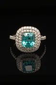 African Paraiba Tourmaline Ring