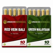 Red Vein Bali &amp; Green Malaysian Kratom Capsules Blister 2-Pack (20 Capsules)