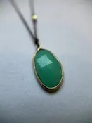 Margaret Solow Chrysoprase 14k Pendant — Acorn Eagle Rock