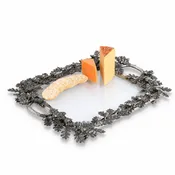 Acorn Oak & Leaf Square Glass Tray