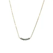 7 Stone Cluster Necklace, Labradorite, Gold, 18''