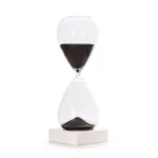 90 Minute Hourglass Sand Timer on Marble Base, Black Sand