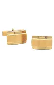 14K Gold Cufflinks – Brushed Finish Center
