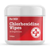 Chlorhexidine Wipes for Dogs and Cats - 50 Count