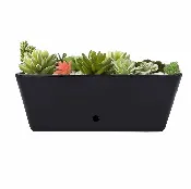 16″ Black Rectangular Self-Watering Bamboo Planter