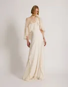 Abito in chiffon di seta con cappa