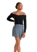 Adagio Mesh High-Low Pull-On Skirt (Dusty Grey)