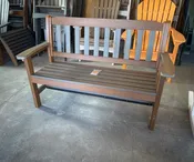 GARDEN BENCH- COASTAL GRAY ON ANTIQUE MAHOGANY