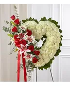 ALWAYS REMEMBER™ FLORAL HEART TRIBUTE - RED ROSE &