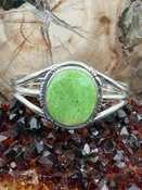Genuine Gaspeite Sterling Silver Cuff Authentic Native American Made Gaspeite Size 6 1/2 Bracelet Navajo Made Jewelry