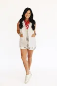 Abby quilted vest with horses on the back