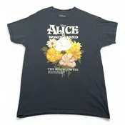Alice in Wonderland Shirt Adult MEDIUM Black Disney Wildflowers Cartoon Movie