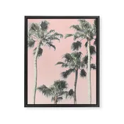Blush Palms Framed Canvas Print