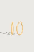 1" Skinny Hoops Yellow Gold