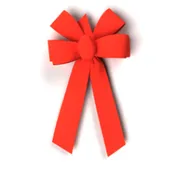 #09 Six Loop Velvet Bow - Red - 2066-250-52
