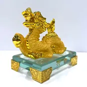 2026 Chinese Zodiac Dragon Year Golden Resin Collectible Figurines Table Decor Statue Small