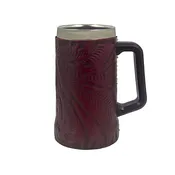 American West at Home Insulated Stainless Steel Mug Wrapped in Hand‑Tooled Leather — 4" x 7"