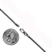 Antiqued Sterling Silver 2.6mm Rounded Box Chain