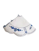 Blue Floral Embroidered Tree Skirt