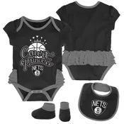 Brooklyn Nets Creeper, Bib and Bootie Set Infant Girls