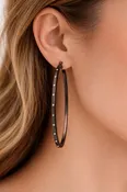 3-Piece Hoop Earrings Set – 2" Large Hoops with Crystal Accents | Gold, Silver & Gunmetal Finish#GFE5681 (Mod)