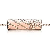 14k Rose Gold Horizontal Map Bracelet